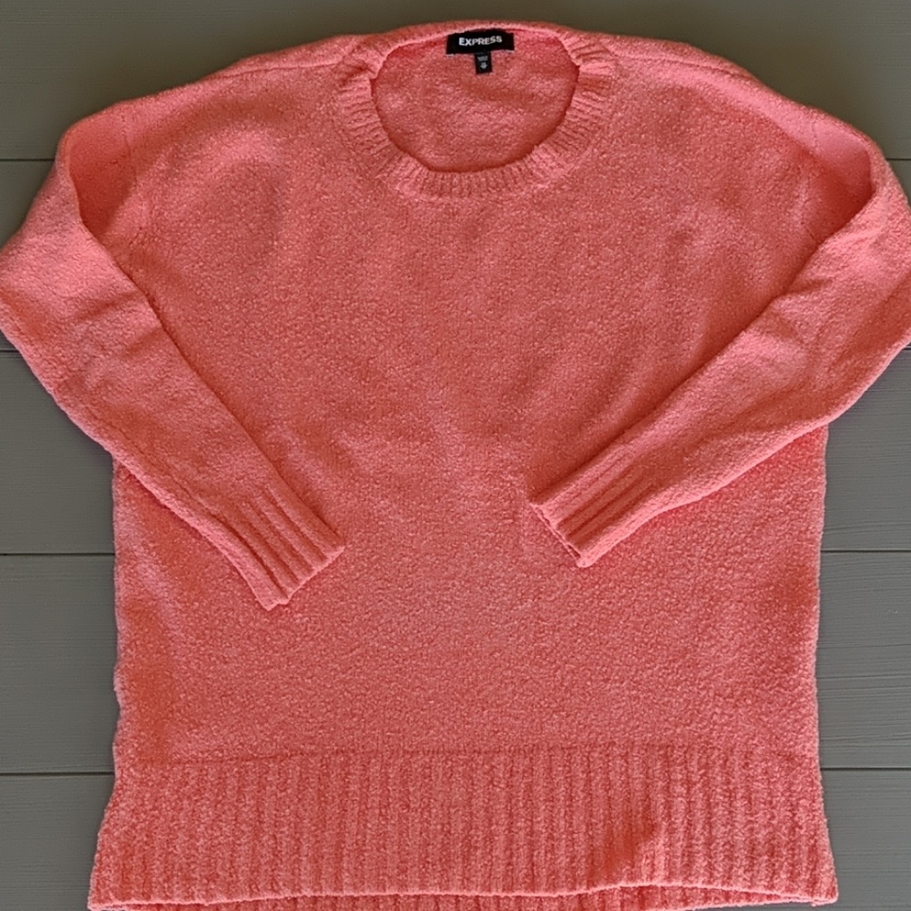Express Crew Neck Chunky Pink/Peach Sweater Size X-small XS